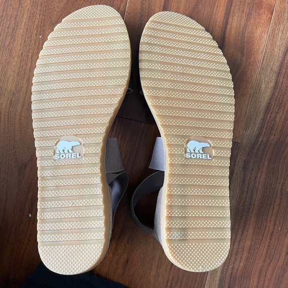 Sorel Ella Elastic Sandal - Ash Brown (Metallic) - Womens 8.5 - Picture 5 of 6